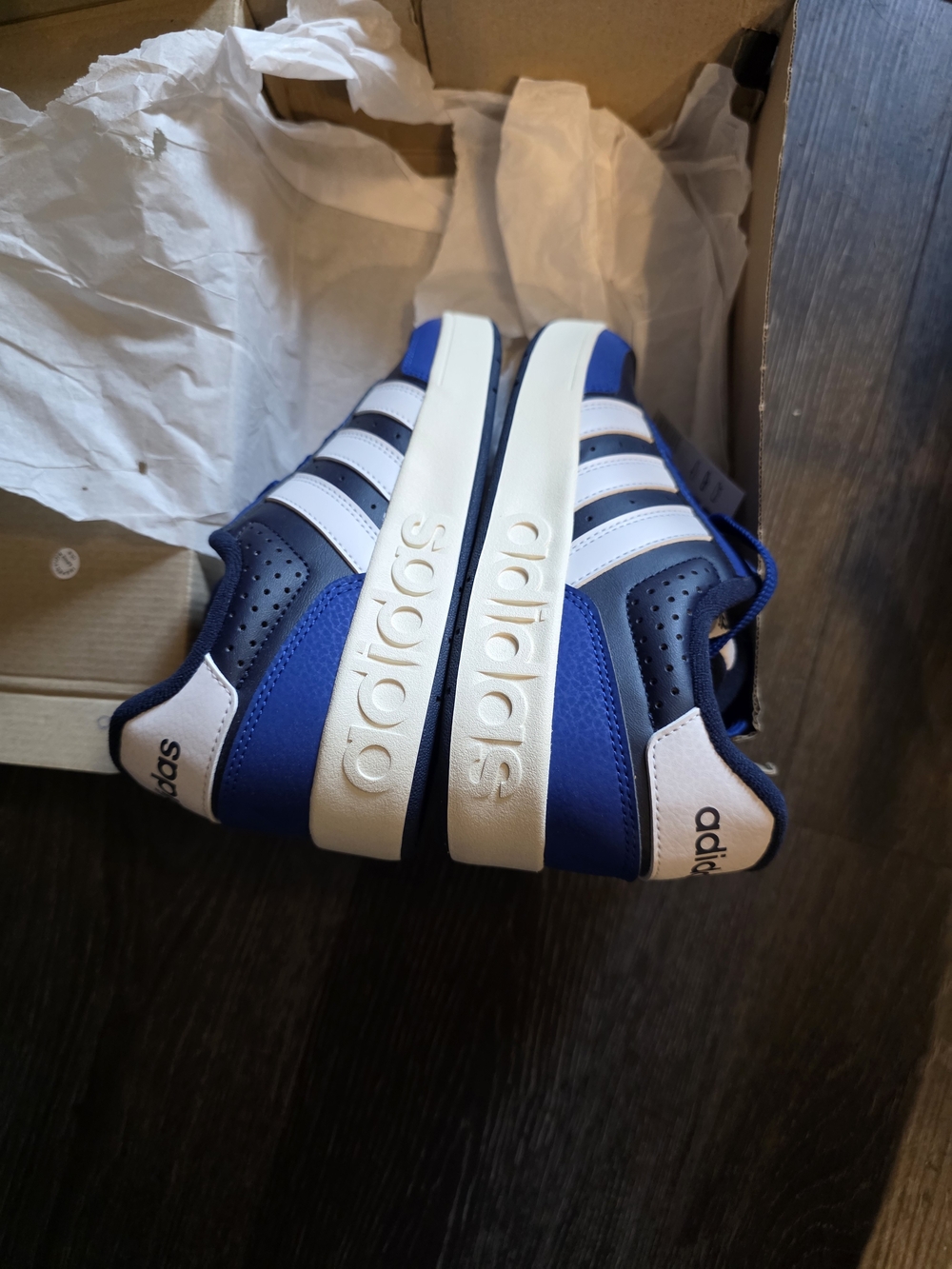 adidas Kids Navy Blue & White Court-Style Sneakers